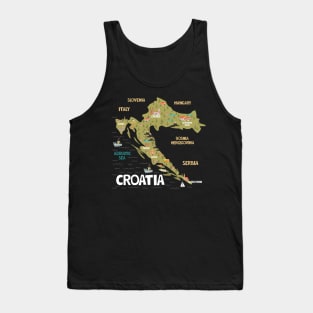 Croatia illustrated map Tank Top